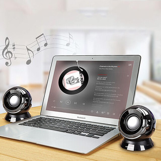 LEnRuE 蓝悦 S33 2.0声道 桌面 HIFI音箱 黑银色