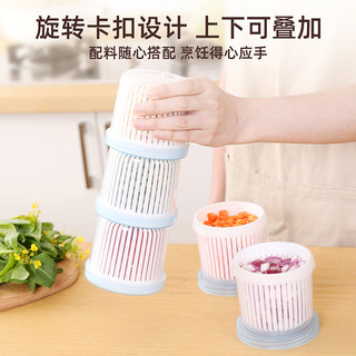 冰箱葱花收纳盒葱姜蒜沥水保鲜盒密封厨房蔬菜塑料食品整理箱神器（组合：沥水盒*2+大号收纳盒*2）