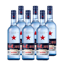 红星 二锅头 绵柔8陈酿 蓝瓶 43%vol 清香型白酒 750ml*6瓶