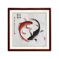 尚得堂 墨翁 圆善顺畅 85x85cm 圆角棕色实木框