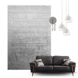 北欧风地毯客厅ins卧室轻奢沙发茶几毯满铺黑灰纯色地垫免洗家用（180*280cm(送精美地垫）、现代1199号）