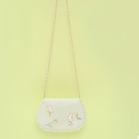 花朝记仿黄昇墓多色珍珠毛绒圈金绣花斜挎包汉服配饰小物 米色