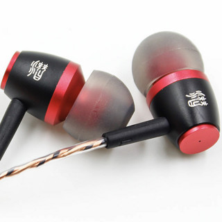 潜韵 MC09 高阻版 入耳式动圈有线耳机 红黑色 3.5mm