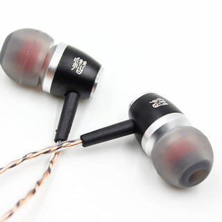 潜韵 MC09 低阻版 入耳式动圈有线耳机 银黑色 3.5mm