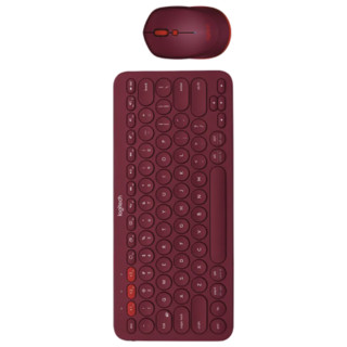 logitech 罗技 K380 无线薄膜键盘+M337 无线鼠标 键鼠套装 红色