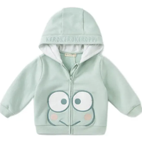 dave&bella 戴维贝拉 DBX19555 男童连帽外套 绿色 100cm 大眼蛙联名款