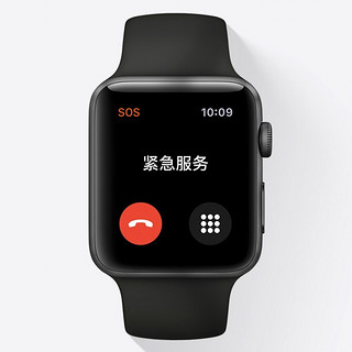 Apple 苹果 Watch Series 3 智能手表 42mm GPS+蜂窝网络款 深空灰色铝金属表壳 黑色运动型表带（心率）