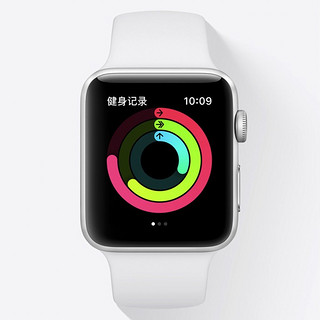 Apple 苹果 Watch Series 3 智能手表 42mm GPS+蜂窝网络 银色铝金属表壳 白色运动型表带（心率）