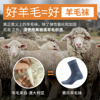 ZEALWOOD赛乐原宿风美利奴羊毛袜子男女浅口夏季防臭透气防滑隐形袜短袜男（M(39-42)/1双装、深蓝色/中高筒袜）