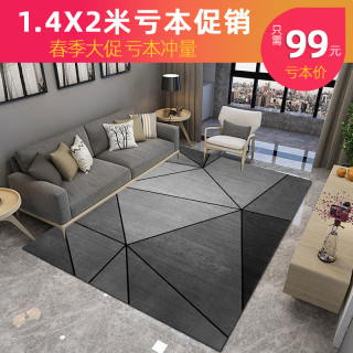 北欧风ins地毯卧室客厅简约沙发茶几毯满铺房间家用大面积地毯垫（80*120cm（送精美地垫）、现代583号）