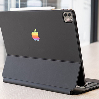 SkinAT iPad Air创意贴iPad Pro 11/12.9贴炫彩贴Mini5经典彩虹（iPad 通用款、切面苹果）