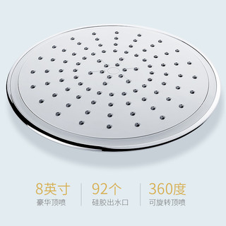 欧琳 明装淋浴花洒套装 挂墙式  黑色花洒套装 花洒套装全铜主体（银色置物）