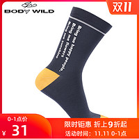 BODY WILD 爱慕旗下宝迪威德优选棉质印花男士中筒袜ZBN94TI1（28、白色字母）