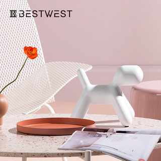 BEST WEST 斑点狗创意摆件设计师客厅抽象装饰品卧室儿童房小摆设（斑点狗-小号（黑底白点））