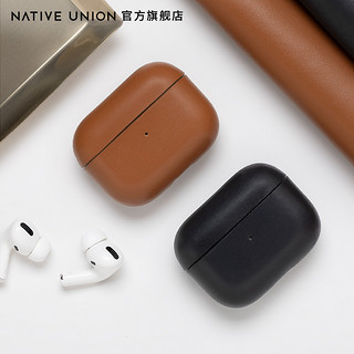 Native Union苹果无线蓝牙AirPodsPro耳机皮革牛皮全包保护套（黑色）