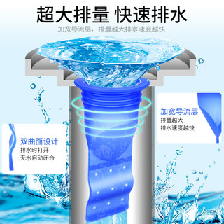 地漏防臭器卫生间下水道防臭盖厕所反味堵神器防虫硅胶芯密封塞子（1个装-专用灰色-大号）