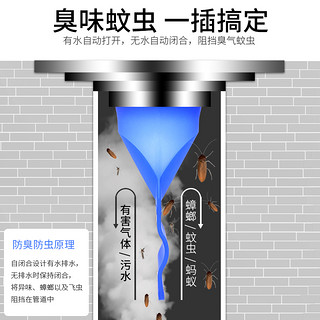 地漏防臭器卫生间下水道防臭盖厕所反味堵神器防虫硅胶芯密封塞子（1个装-专用灰色-大号）