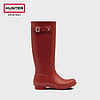 HUNTER BOOTS Hunter2020秋冬新款女高筒靴英国经典惠灵顿防水防滑通勤雨鞋雨靴（39、军红色）