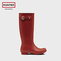 Hunter2020秋冬新款女高筒靴英国经典惠灵顿防水防滑通勤雨鞋雨靴（40.5、墨绿色）