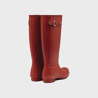 HUNTER BOOTS Hunter2020秋冬新款女高筒靴英国经典惠灵顿防水防滑通勤雨鞋雨靴（39、军红色）