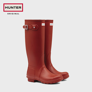 HUNTER BOOTS Hunter2020秋冬新款女高筒靴英国经典惠灵顿防水防滑通勤雨鞋雨靴（37、柠檬黄）