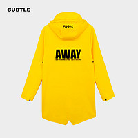 Subtle AWAY风雨衣潮牌骑行雨服时尚雨披女长款全身防雨服男外套(L、Mimosa羞黄)