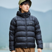 mont·bell montbell户外秋冬羽绒服男保暖连帽短款鹅绒服防泼水外衣反季爆款(S/165、20年新款--BK黑色--1101606)