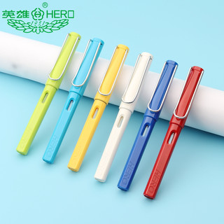 HERO/英雄359钢笔学生专用三年级正姿练字特细笔成人儿童男女孩硬笔书法可替换墨囊旗舰0.38生日礼物礼品笔（F-0.5mm、官方标配、明尖、黑色+送墨水/墨囊/笔尖）