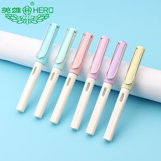 HERO/英雄359钢笔学生专用三年级正姿练字特细笔成人儿童男女孩硬笔书法可替换墨囊旗舰0.38生日礼物礼品笔（F-0.5mm、官方标配、明尖、黑色+送墨水/墨囊/笔尖）