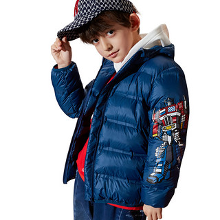 男童轻薄羽绒服儿童短款外套潮品牌正品2020年冬装新款中大童洋气（宇宙蓝-变形金刚IP、160cm ）