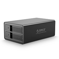 ORICO 奥睿科 3.5英寸 两盘位 SATA硬盘盒 USB 3.0 9528 raid 黑色