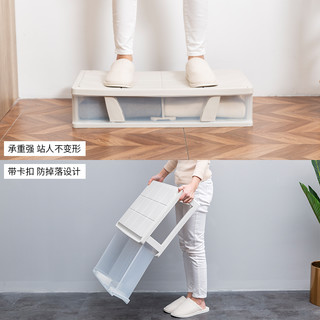 床底收纳盒塑料扁平抽屉式整理箱带滑轮床底下衣物收纳箱大号神器（结实耐用/合理利用床底空间、抽屉款1个装）