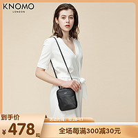 KNOMO英伦Rex女士斜挎小包包牛皮竖款女包2020迷你小包真皮手机包（深蓝色）