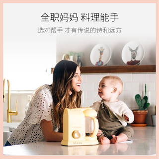 法国beaba婴儿辅食机宝宝多功能蒸煮搅拌一体料理研磨器babycook1（辅食机（荔枝红）+储存14件套（粉））
