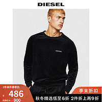 Diesel男士logo宽松套头简约潮流运动衫00CP810PAWH（S、900黑色）