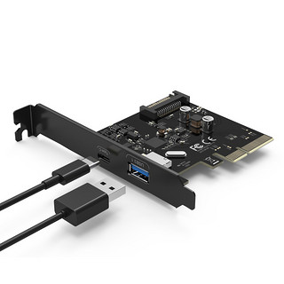 Orico/奥睿科 PA31-AC台式机电脑主板插槽PCI-E转USB3.1 Type-C多口扩展卡USB3.2Gen2X2通道拓展卡转接卡（TYPE-C接口（10Gbps)扩展卡）