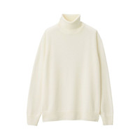 無印良品 MUJI 無印良品 女式 减轻颈部刺痛感 天竺 高领毛衣(S、米白色)
