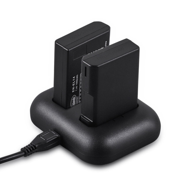 sidande 斯丹德 en-el14 尼康相机充电器 黑色 2槽