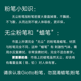 进口正品Giotto意大利齐多无尘粉笔彩色白色黑板墙家用儿童无毒小学生教师用板报专用环保宝宝无粉尘固体套夹（白色100支/送10支彩+5个粉笔套+板擦）