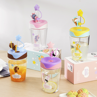 88VIP：LOCK&LOCK 萌想吸管杯儿童水杯女生夏季杯子塑料Tritan可爱 520ml