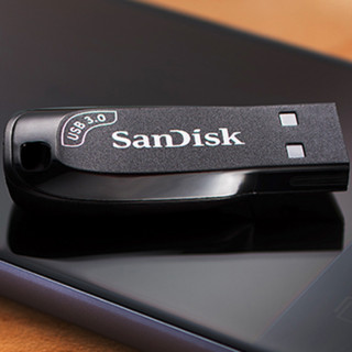 SanDisk 闪迪 SDCZ410 USB 3.0 U盘 黑色 128GB USB+挂绳+Type-C转接头
