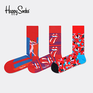 HappySocks瑞典潮牌 新年红情侣中筒袜本命年袜子ins潮牛年红袜子（41-46、3D矩形袜）