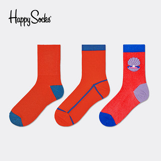 HappySocks瑞典潮牌 新年红情侣中筒袜本命年袜子ins潮牛年红袜子（41-46、3D矩形袜）