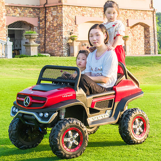 奔驰大g儿童电动车四轮遥控汽车小孩宝宝玩具车可坐大人超大双人（顶配-四驱+四轮避震系统+高端喷漆+12V14A+迷彩色）