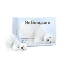 babycare 绵柔巾干湿两用婴儿一次性洗脸巾小熊巾加厚洁面巾 80抽*4包