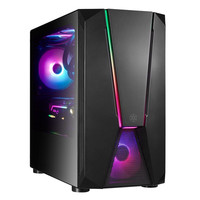 银昕 SilverStone SST-FAV1B-P RGB M-ATX机箱 半侧透 黑色