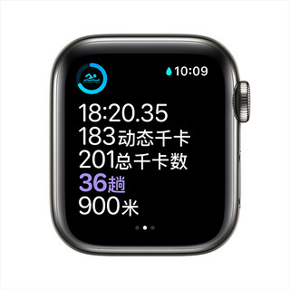 Apple 苹果 Watch Series 6 智能手表 40mm GPS+蜂窝款版 石墨色不锈钢表壳 黑色运动型表带（GPS、心率、血氧)
