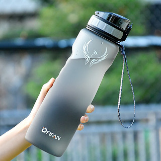 DFIFAN 运动水壶1000ML大容量水杯tritan塑料杯子创意弹跳盖便携水瓶男女户外健身太空杯 灰色新款盖