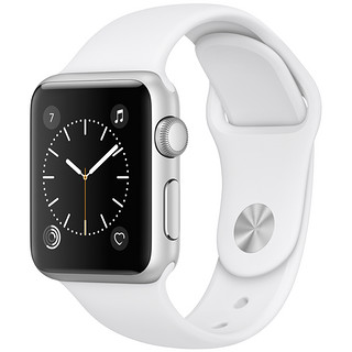 Apple 苹果 Watch Sport Series 1 智能手表 38mm 银色铝金属表壳 白色运动型表带