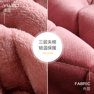 睡衣女士冬天三层加厚加绒夹棉秋冬季珊瑚绒保暖法兰绒中长款套装（XXXL码（体重160-180斤)、商场同款）